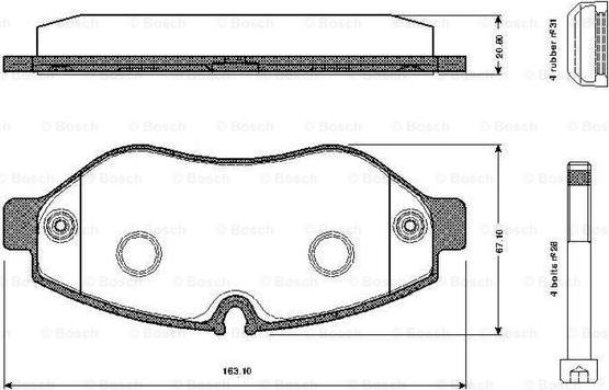 BOSCH 0 986 TB2 948 - Bremžu uzliku kompl., Disku bremzes autospares.lv