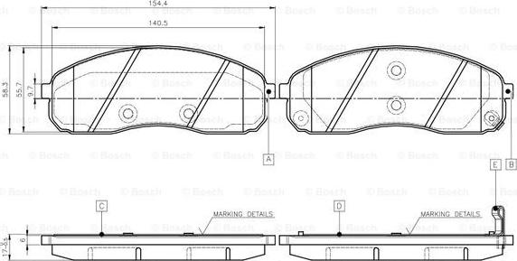 BOSCH 0 986 TB2 947 - Bremžu uzliku kompl., Disku bremzes www.autospares.lv