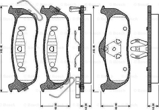 BOSCH 0 986 TB2 966 - Bremžu uzliku kompl., Disku bremzes www.autospares.lv