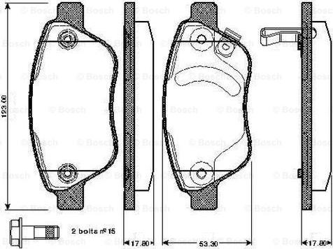 BOSCH 0 986 TB2 960 - Тормозные колодки, дисковые, комплект www.autospares.lv