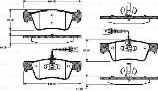 BOSCH 0 986 TB2 968 - Bremžu uzliku kompl., Disku bremzes autospares.lv