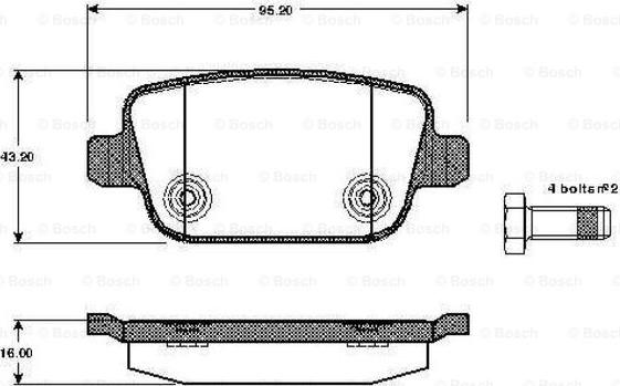 BOSCH 0 986 TB2 984 - Bremžu uzliku kompl., Disku bremzes autospares.lv