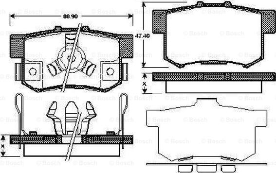 BOSCH 0 986 TB2 985 - Тормозные колодки, дисковые, комплект www.autospares.lv