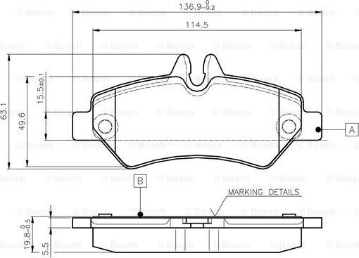 BOSCH 0 986 TB2 981 - Bremžu uzliku kompl., Disku bremzes www.autospares.lv