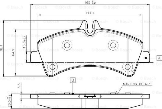 BOSCH 0 986 TB2 982 - Bremžu uzliku kompl., Disku bremzes www.autospares.lv