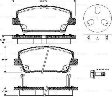 BOSCH 0 986 TB2 934 - Bremžu uzliku kompl., Disku bremzes www.autospares.lv