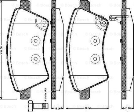 BOSCH 0 986 TB2 936 - Тормозные колодки, дисковые, комплект www.autospares.lv