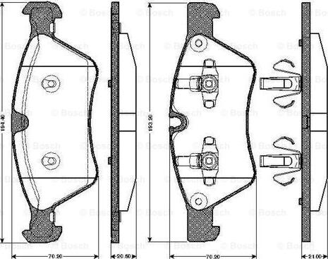 BOSCH 0 986 TB2 928 - Bremžu uzliku kompl., Disku bremzes www.autospares.lv