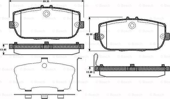 BOSCH 0 986 TB2 970 - Bremžu uzliku kompl., Disku bremzes www.autospares.lv