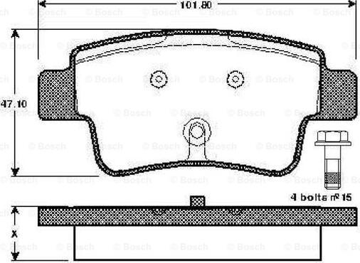 BOSCH 0 986 TB2 973 - Тормозные колодки, дисковые, комплект www.autospares.lv