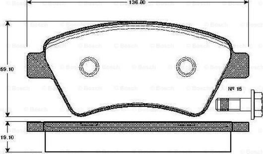 BOSCH 0 986 TB2 441 - Bremžu uzliku kompl., Disku bremzes autospares.lv