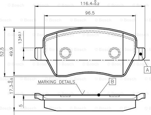 BOSCH 0 986 TB2 448 - Тормозные колодки, дисковые, комплект www.autospares.lv