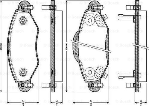 BOSCH 0 986 TB2 443 - Bremžu uzliku kompl., Disku bremzes www.autospares.lv