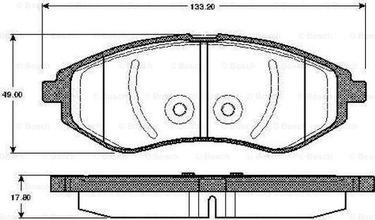 BOSCH 0 986 TB2 447 - Bremžu uzliku kompl., Disku bremzes autospares.lv