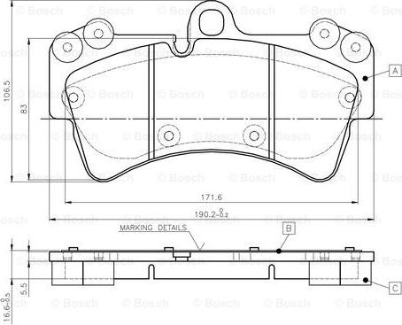 BOSCH 0 986 TB2 455 - Bremžu uzliku kompl., Disku bremzes autospares.lv