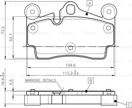 BOSCH 0 986 TB2 456 - Тормозные колодки, дисковые, комплект www.autospares.lv