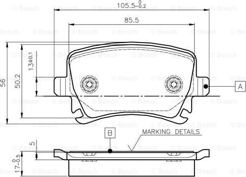 BOSCH 0 986 TB2 458 - Brake Pad Set, disc brake www.autospares.lv