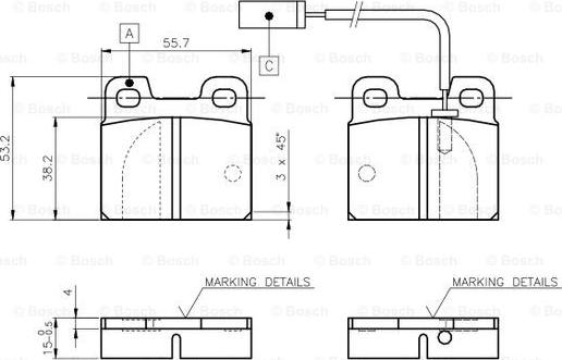 BOSCH 0 986 TB2 469 - Тормозные колодки, дисковые, комплект www.autospares.lv