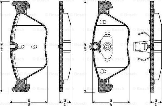 BOSCH 0 986 TB2 466 - Bremžu uzliku kompl., Disku bremzes autospares.lv