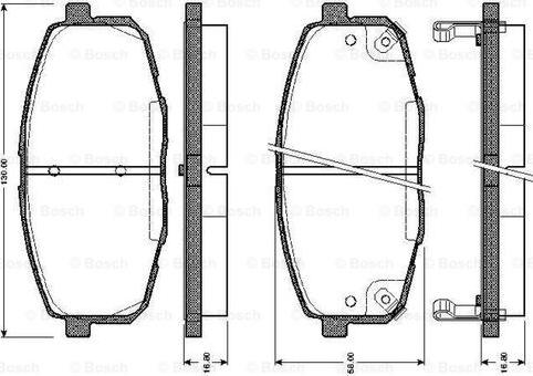 BOSCH 0 986 TB2 460 - Bremžu uzliku kompl., Disku bremzes autospares.lv