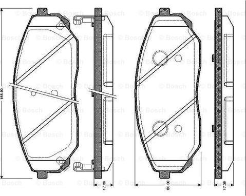 BOSCH 0 986 TB2 461 - Bremžu uzliku kompl., Disku bremzes autospares.lv