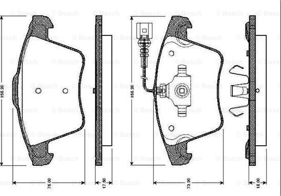 BOSCH 0 986 TB2 462 - Brake Pad Set, disc brake www.autospares.lv