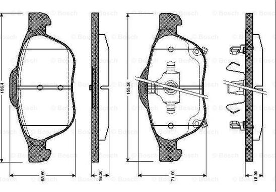 BOSCH 0 986 TB2 467 - Bremžu uzliku kompl., Disku bremzes autospares.lv