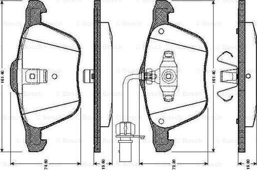 BOSCH 0 986 TB2 405 - Bremžu uzliku kompl., Disku bremzes autospares.lv