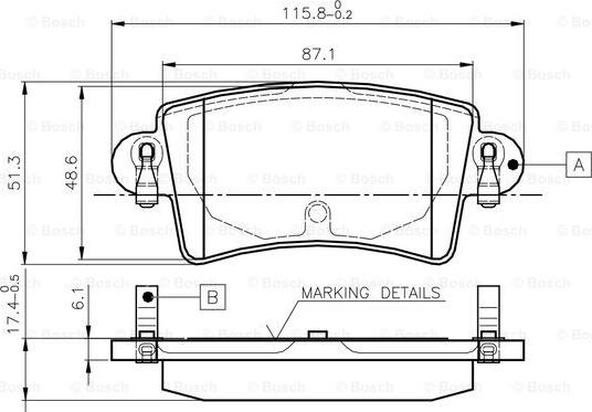 BOSCH 0 986 TB2 401 - Brake Pad Set, disc brake www.autospares.lv