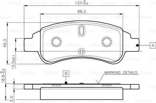 BOSCH 0 986 TB2 408 - Bremžu uzliku kompl., Disku bremzes autospares.lv