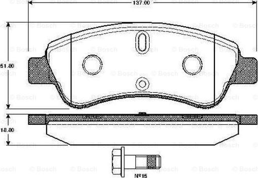 BOSCH 0 986 TB2 407 - Тормозные колодки, дисковые, комплект www.autospares.lv