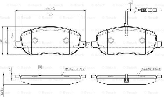 BOSCH 0 986 TB2 418 - Bremžu uzliku kompl., Disku bremzes www.autospares.lv