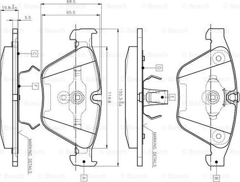 BOSCH 0 986 TB2 413 - Brake Pad Set, disc brake www.autospares.lv