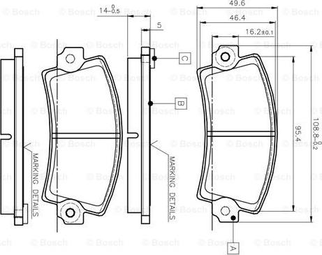 BOSCH 0 986 TB2 485 - Bremžu uzliku kompl., Disku bremzes autospares.lv