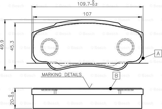 BOSCH 0 986 TB2 433 - Brake Pad Set, disc brake www.autospares.lv