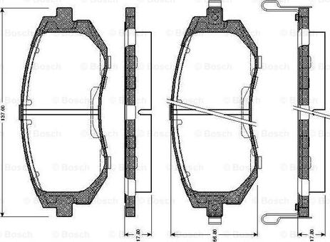 BOSCH 0 986 TB2 428 - Тормозные колодки, дисковые, комплект www.autospares.lv