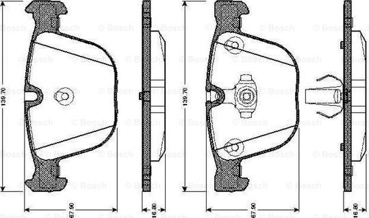 BOSCH 0 986 TB2 422 - Bremžu uzliku kompl., Disku bremzes www.autospares.lv