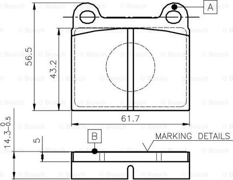 BOSCH 0 986 TB2 470 - Тормозные колодки, дисковые, комплект www.autospares.lv