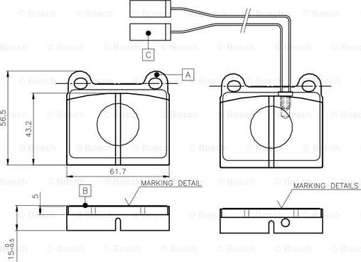 BOSCH 0 986 TB2 471 - Brake Pad Set, disc brake www.autospares.lv