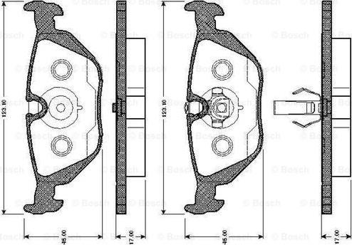 BOSCH 0 986 TB2 595 - Тормозные колодки, дисковые, комплект www.autospares.lv