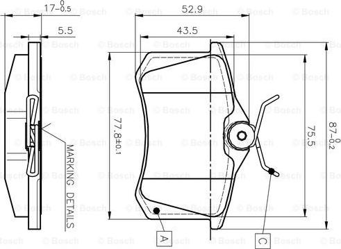 BOSCH 0 986 TB2 590 - Brake Pad Set, disc brake www.autospares.lv