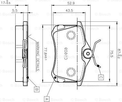 BOSCH 0 986 TB2 591 - Brake Pad Set, disc brake www.autospares.lv