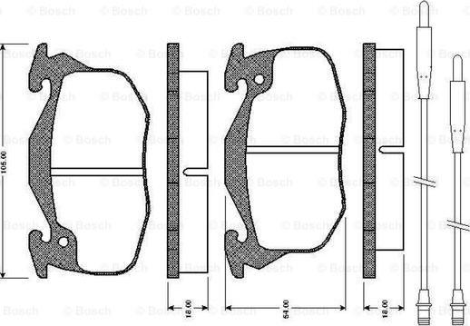 BOSCH 0 986 TB2 550 - Bremžu uzliku kompl., Disku bremzes autospares.lv