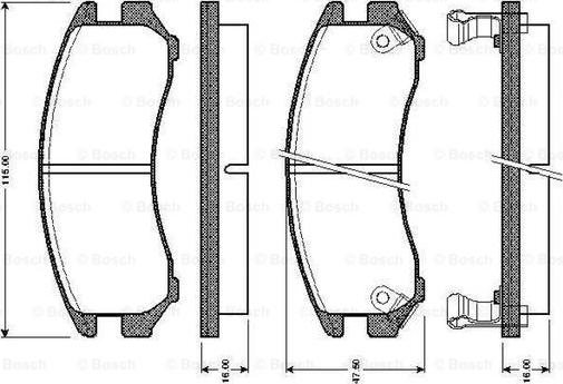 BOSCH 0 986 TB2 566 - Тормозные колодки, дисковые, комплект www.autospares.lv