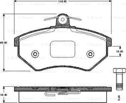 BOSCH 0 986 TB2 505 - Тормозные колодки, дисковые, комплект www.autospares.lv