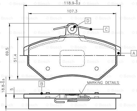 BOSCH 0 986 TB2 506 - Тормозные колодки, дисковые, комплект www.autospares.lv