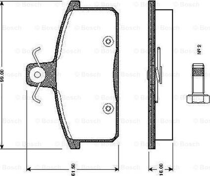 BOSCH 0 986 TB2 503 - Bremžu uzliku kompl., Disku bremzes autospares.lv