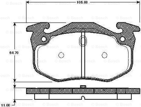 BOSCH 0 986 TB2 515 - Тормозные колодки, дисковые, комплект www.autospares.lv