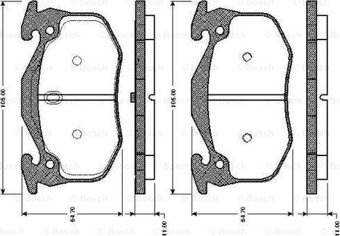 BOSCH 0 986 TB2 518 - Тормозные колодки, дисковые, комплект www.autospares.lv