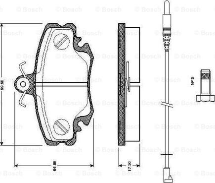 BOSCH 0 986 TB2 513 - Bremžu uzliku kompl., Disku bremzes www.autospares.lv